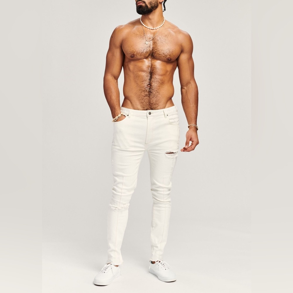 SEROYA Nate Skinny Jeans in White Arizona Unisex NEW Sz 29